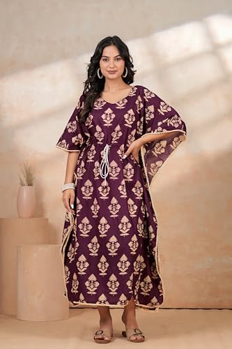 Image of BLOCKS OF INDIA Hand Block Kaftan in Cotton Fabric