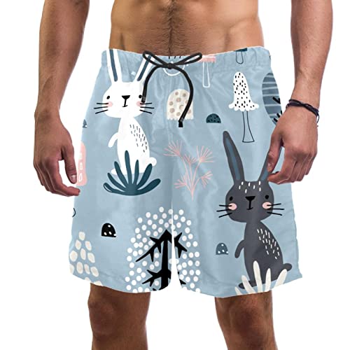 Short de plage pour hommes JDEZ maillot de bain motif lapin