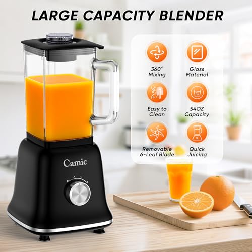 Camic 750W Glass Blender with Travel Cup - Save with Code WC9H8ISX