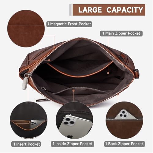 Image of 2PCS /Set Crossbody Bags for Women,Vegan Leather Hobo Purse Wallet For Women Set,Shoulder Bags With 2 Adjustable Strap