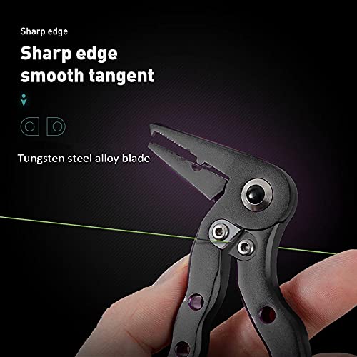 Crazy Shark Aluminium Mini Fishing Pliers, Stainless Steel Hook Remover Fishing Tools, Saltwater Resistant Fishing Gear, Spilt Ring Pliers, Tungsten Carbide Cutters, Braid Line Cutters #TOP3