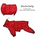 babepet Hunde Wintermantel 1/2 Hosenanzug mit Beinen, Wasserdicht Regendicht Hund Jumpsuit mit Fleece Futter, Winddicht, reflektierend, für Kleine und mittelgroße Hunde-Rot-XL