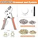 ZAPSIFOU Grommet Tool Kit with 200 pcs 3/8 Inch 10mm Grommets, Heavy Duty Grommet Kit, Grommets Pucher with Hole Punch and Eyelets, Eyelet Pliers Kit for Tarp, Fabric, Banner, Canvas