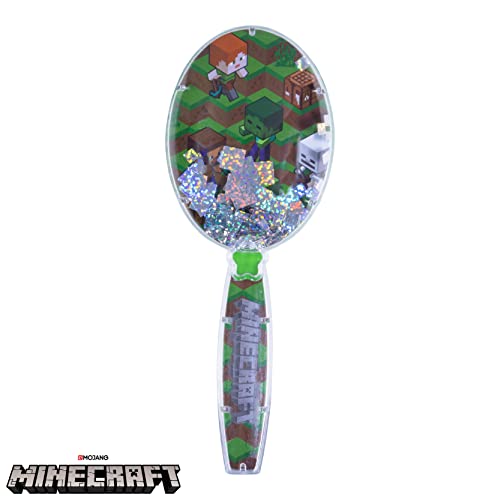 Minecraft Hair Brush with Magical Sparkling Cubes - Confetti Hair Brush, Green - Boys Hair Brush Ages 3+ - Image 3