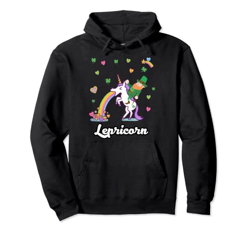 Lepricorn - Duende montando un unicornio arcoíris 2019 Sudadera con Capucha