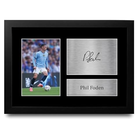 Phil Foden Signed Autograph Photo A4 Frame Cover