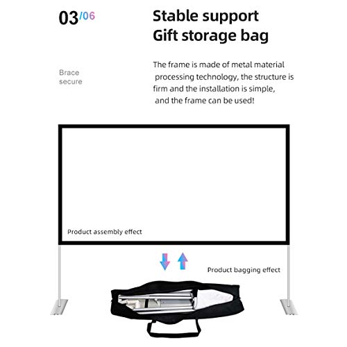 Pantalla portátil plegable para proyector 84 pulgadas 16:9 miniatura 6