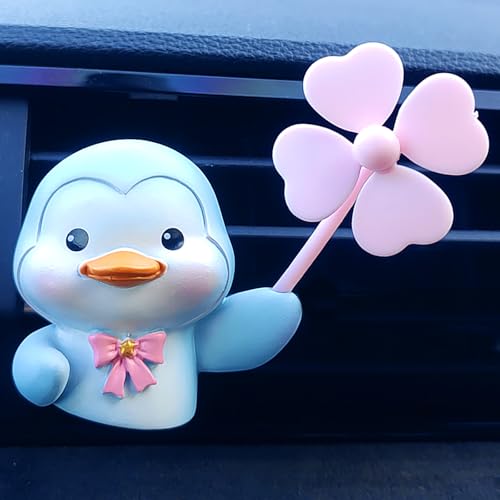 Image of Cute Car Air Freshener Vent Clips, 3D Animal with Mini Fan Diffuser Vent Clip, Air Conditioning Decoration Car Accessories for Women and Men