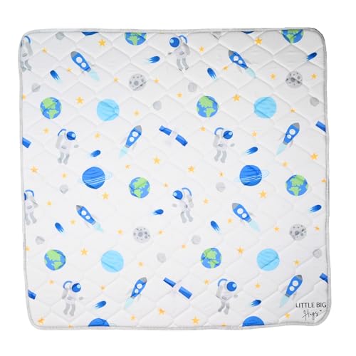 Image of 50”x50” Baby Play Mat for Floor – Soft & Thick Cushion Padded Foldable Baby Crawling Mat for Floor Activity – Non-Slip, Machine Washable, Non-Toxic Playpen Mat for Infants, Babies & Toddlers - Space