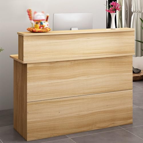 AMPIA APPLICAZIONE: Questo bancone for cassiere è di dimensioni adatte e può essere facilmente utilizzato in qualsiasi occasione. Che lo si utilizzi in uno studio legale, un salone di bellezza, un barbiere, un negozio di abbigliamento, una caffetteria, un ristorante o un supermercato, questo bancone for la reception diventerà il punto forte del vostro ambiente di lavoro.