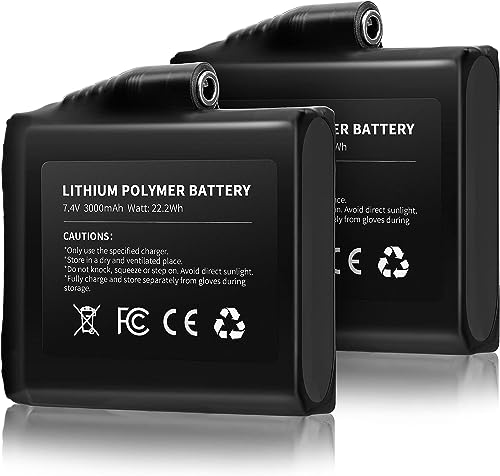 MewaMaA 7.4V 3000MAH Rechargeable Li-ion Batteries for Heated Gloves (2pcs Included)