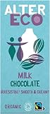 Alter Eco Plain Milk Chocolate Bar, Organic Chocolate & Fairtrade Chocolate, Deliciously Smooth & Creamy Milk Chocolate Bar, Luxury Eco Conscious Vegetarian Chocolate, GMO Free - 1 x 100g