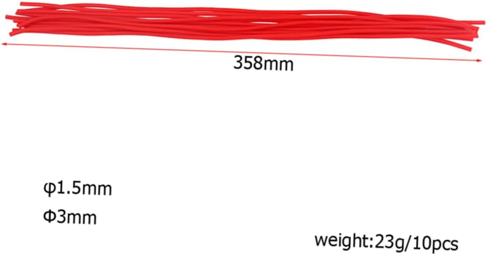 Toyvian 20pcs Red Tube Strings Chinese Dulcimer Parts for Yangqin Rubber Moderate Thickness Eco-friendly
