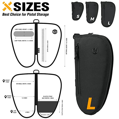 Dbtac Single Padded Pistol Bag Large (Black) + Range Bag Large For 4+ Pistol (Black), Lockable Zipper, Durable Material, Compact Design #TOP1