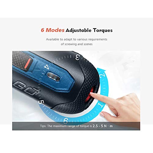 Bosch Electric Screwdriver, Autoday 3.6V Smart 6 Modes Adjustable Torques Cordless Rechargeable Screwdriver Tool Kits
