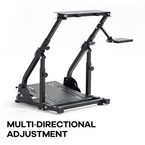 Image of Anman Racing Wheel Stand Pro Fit For Logitech G27 /G29 /G920 Fanatec Thrustmaster Adjustable Gaming Steering Wheel Shifter Mount Racing Simulator Cockpit Foldable Without Pedal & Steering Wheel-Desktop