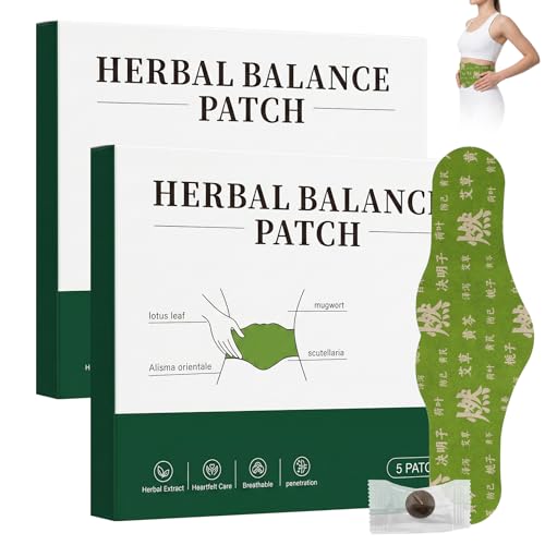 2 Box Herbal Balance Patch Herbal Patch Pad Balance Mugwort Herbal Navel Patches Snatch Patches with Mugwort Leaf-Supports Waist Comfort Daily Body Care1 Boxes 5 Piece