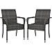 Yaheetech 2er Set Polyrattan Gartenstühle Stapelbar, Rattanstühle Stapelstuhl mit Armlehnen & Rückenlehne, Rattan Stuhl Balkonstuhl für Garten Balkon Terrasse, Grau 58×58×84cm