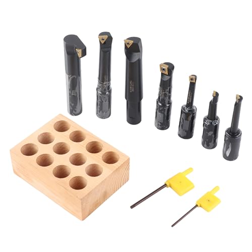 Precision Boring Tool Set Langworing-Werkzeug, Drehbalkenhalter 18 Mm Runde Schaft, Zementiertes Carbid-Balkenhalter für Bohrmaschinen und Latten, 7PCS, F1-18