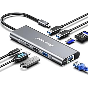 Hiearcool USB C Hub Ethernet,4K@60 USB C to HDMI Hub,8 IN1 Multi-Port USB C Adapter Type C Dock Dongle Compatible for MacBook Pro Air Ipad Dell Lenovo