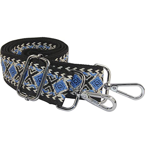 Image of Duwi Wide Handbag&Purse Strap Jacquard Woven Guitar Style Multicolor Replacement Strap Canvas Adjustable Crossbody Bag Strap