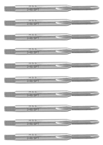 Accusize Spiral Point Tap 3-48NC H2 HSS 2-Flute, 10 Pc Set