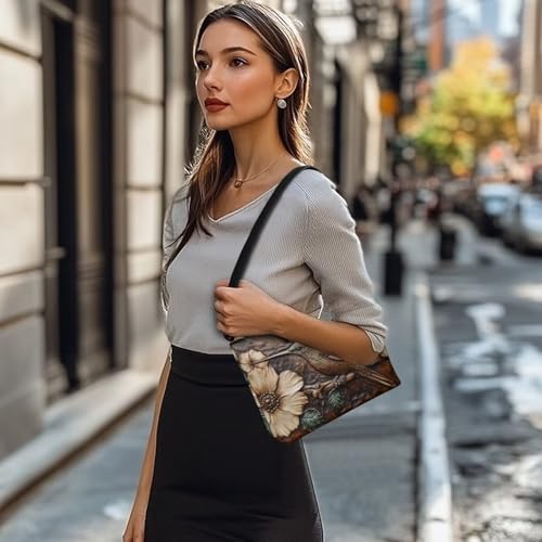 Women's Shoulder Bag Hobo Purse Soft Leather Crescent Underarm Bag with Zipper for Shopping3