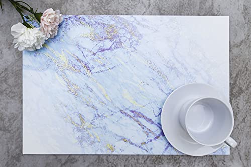 Mikmor Marble Placemats Set Of 4 Washable Table Mats For Kitchen Table Waterproof Durable Polypropylene Plastic Table Mat Heat Resistant Non-Slip Placemat,18X12 Inch. #TOP1