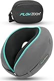 FLOWZOOM Dream Cuscino Cervicale da Viaggio in Memory Foam – Supporto Laterale Ottimale per Testa e Collo, Regolabile, Fodera Vellutata Lavabile con Sacchetto in Rete – Ideale per Aereo e Auto– Grigio