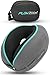 FLOWZOOM Dream Pro - Nackenkissen mit extra seitlicher Stütze und flexibel einstellbarem Klettverschluss - Reisekissen Flugzeug aus Memoryschaum - inkl. Reisebeutel & Geschenkverpackung - Grau