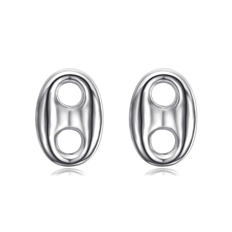 BOBIJOO Jewelry - Boucles d'oreilles Grain de café 10mm Acier inoxydable Argent Homme Femme