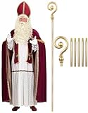 trendmile Erzbischof Set Nikolaus mit Bischof Stab Weihnachtsmann Kostüm S-XXXL (XXL/XXXL)