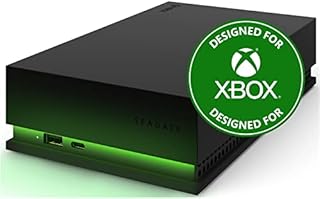Seagate Game Drive for Xbox, 4TB, External Hard Drive Portable, USB 3.2 Gen 1, Black with built-in green LED bar, Xbox Certified, 2 year Rescue Services (STKX4000402)