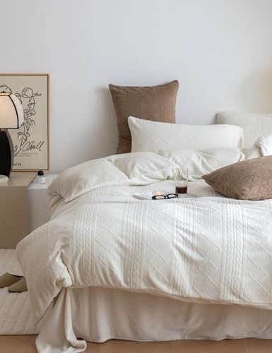 Parure de lit pour lit simple blanc S53 drap d'hôtel chic - 3