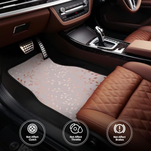 Alfombrillas para coche con estampado floral de oro rosa y neopreno elegante 5