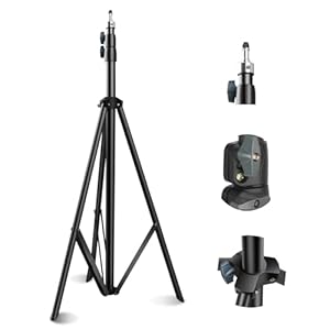 JYJZPB 110”/9.5Ft/280cm Heavy Duty Light Stand Photography Tripod Spring Cushioned Adjustable for Strobe, LED Video Light, Ring Light, Monolight, Reflector, Speedlight, Softbox, Max Load 10KG/22LB