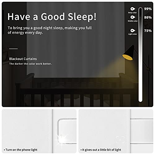 Image of Easy-Going Blackout Curtains for Bedroom, Solid Thermal Insulated Grommet and Noise Reduction Window Drapes, Room Darkening Curtains for Living Room, 2 Panels(42x63 in, Ivory)