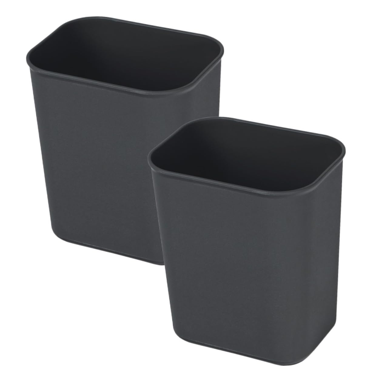 2pcs Plastic Rectangle Trash Can Black Waste Bin for Office Household Storage Compact Garbage Bucket for Desk and Organization