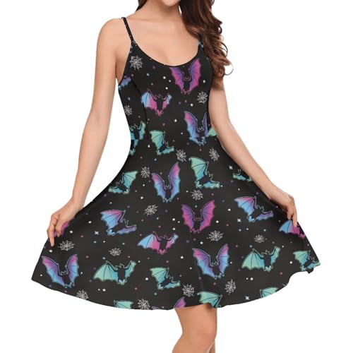 Image of Cozeyat Women Girls Summer Sleeveless Dress Casual Swing Beach Cover Up Knee Length Dresses,Large Size XS-4XL