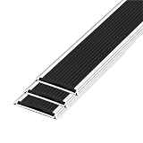 YLLFFLL Profilo angolare Alluminio Profilo per Gradini in Alluminio 120 150 160 Cm, Protezione per Bordi Scale Nera, Profili Antiscivolo per Gradini(3pack,210cm/82.7in)