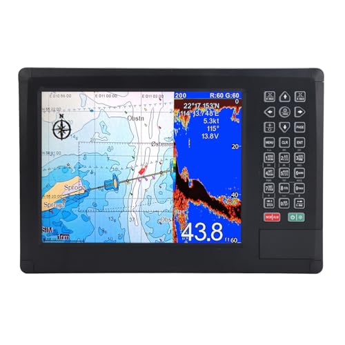 Plotter Marinho, Marine Fishfinder 10,4 pol. Controle de Ganho Automático para Barcos de Pesca