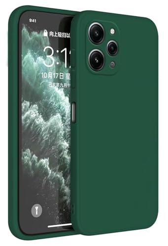 Topme Handyhülle Hülle Fur Redmi 12 (4G) / Redmi 12 5G (6.79 Inches) Case Schutzhülle Hautschutz Aus TPU Silikonhülle - Dunkelgrün