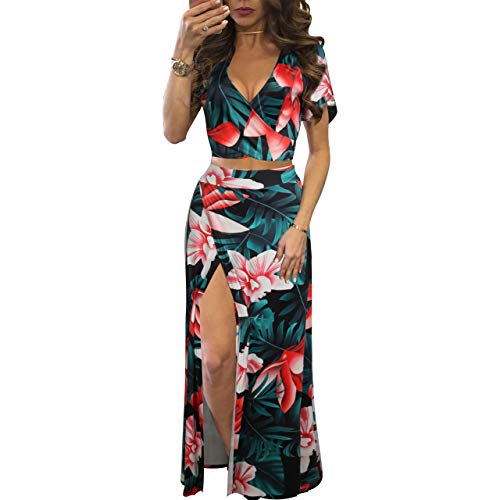 Image of MESLIMA Two Piece Dresses Sets for Women Summer Boho Maxi Dresses