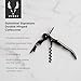Viski Gunmetal Signature Double Hinged Waiters Corkscrew Wine Opener, Stainless Steel with Built-in Bottle Opener & Foil Cutter for Home Bar, Kitchen, Travel, Gifts for Wine Lovers, Set of 1, Black