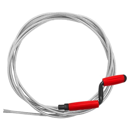 Furet Deboucheur Canalisation avec Gants,5 m x 6 mm Déboucheur Canalisation Spirale,Furet à Manivelle,Sonde de Débouchage pour D'évier et Baignoire