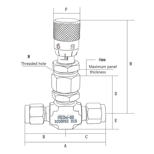 Vanne manuelle NPT en acier 316 pour régulation d'eau haute précision - 5