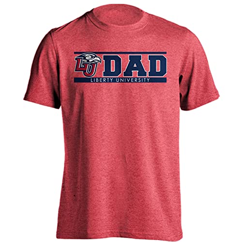 Sport Your Gear Liberty Flames Dad Proud Parent Short Sleeve T-Shirt (Red Heather, X-Large)