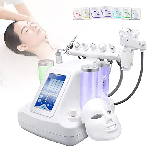 HGJDKSJ 8 en 1 de oxígeno en Agua Hydra Facial Machine con la máscara LED Profesional Piel Rejuvenecimiento Dispositivo SPA Facial Eliminar espinillas del acné Hidrafacial Máquina