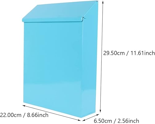 Miniatura 3 de Housoutil Buzón de estaño blanco cajas blancas soporte para correo de montaje en pared, buzón a prueba de agua, buzón de sugerencias de metal, buzón