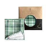 [トップファクトリー今治] 今治いろは ハーフ ハンカチ モダン 今治タオル 約13×24.5cm 退職 お祝い 返礼品 内祝い 綿100% ガーゼ (チェックグリーン)